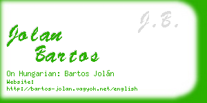 jolan bartos business card